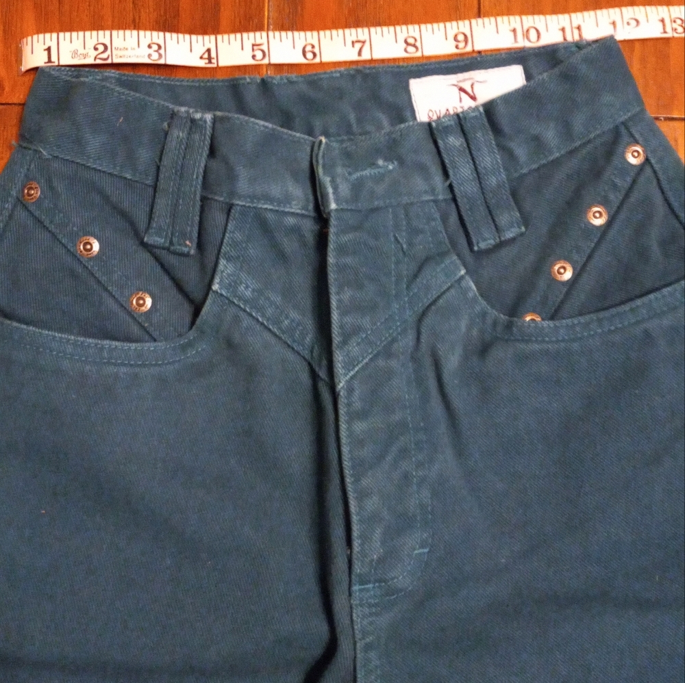 Vtg Quarterhorse Bareback Teal Jeans